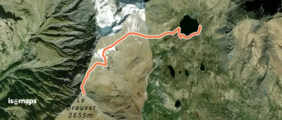 Le lac des Estaris depuis le sommet du Drouvet
