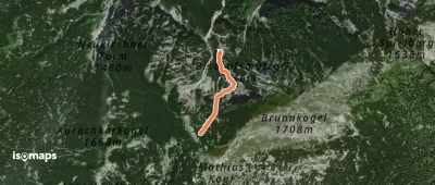 Brunnkogel über die Schlucht des Hinteren Aurachkars