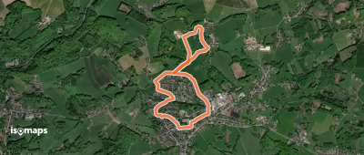 [=] Rundweg weißer Doppelstrich Wanderparkplatz Asselborner Mühle