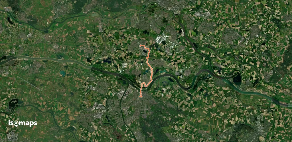 WNW Arnhem Nijmegen - Lingezegen - turquoise route