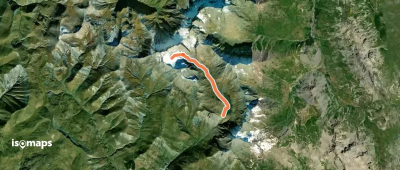 Le glacier Lombard depuis le lac du Goléon
