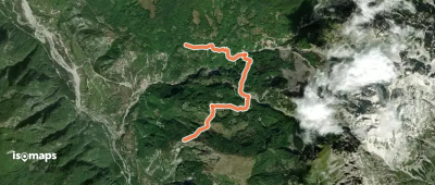 Red marked path