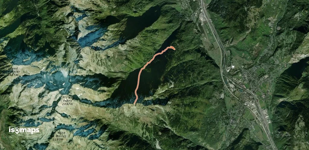 Clochers des Pères, Face Nord, couloir en S