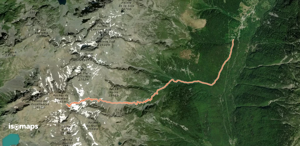 Col de Roche Noire, Versant Est