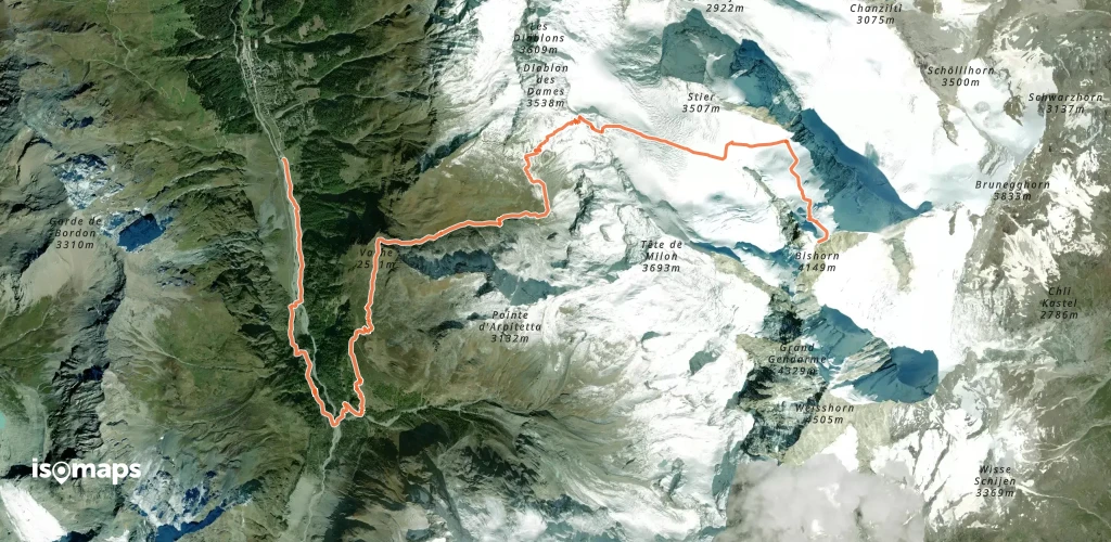 Bishorn, voie normale