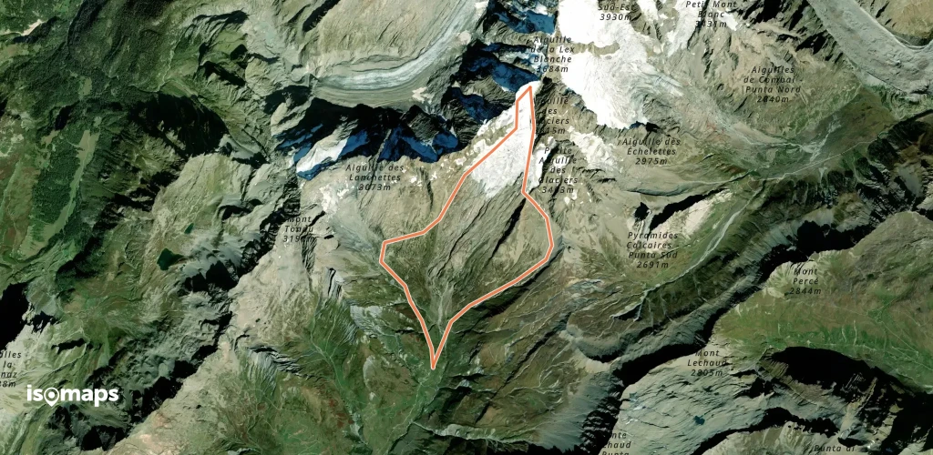 Aiguille des Glaciers, face Sud Ouest