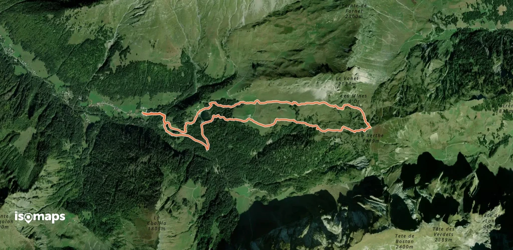 La Berte, Par le chalet des Mines d'Or