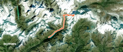 Dent d'Hérens, Voie normale depuis le ref. Aosta