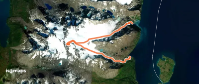 Tafeltinden, Voie Normale par le glacier de Koppangsbreen