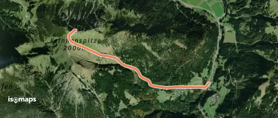 Krinnenspitze, Depuis Nesselwängle