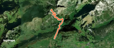 Stoss, Face Sud, par chalets de Trosen et Schrenit