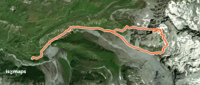 Crête des Vès, couloir NW du point 2888m
