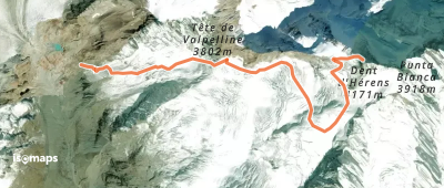 Dent d'Hérens - Face SW et arête W