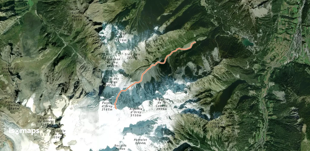 Pointe d'Orny - Branche orientale du couloir Trifide