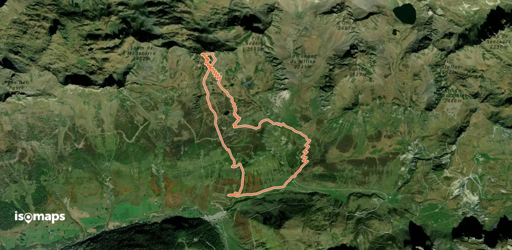 Pic de Barbe - Versant S - depuis la route de Super Barèges