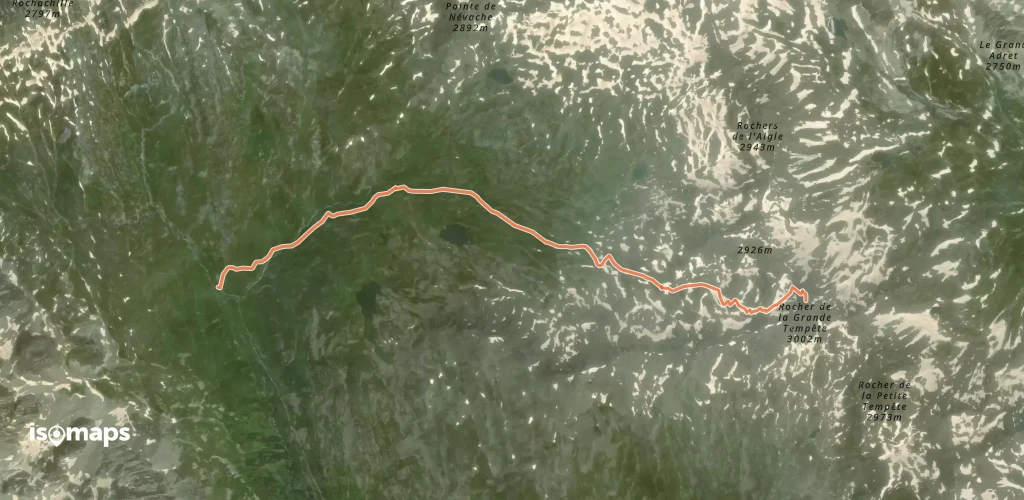 Rocher de la Grande Tempête - Versant W par le Vallon des Muandes