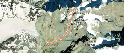 Agneau Blanc (Calotte des Agneaux) - Face SW - Glacier en "S"