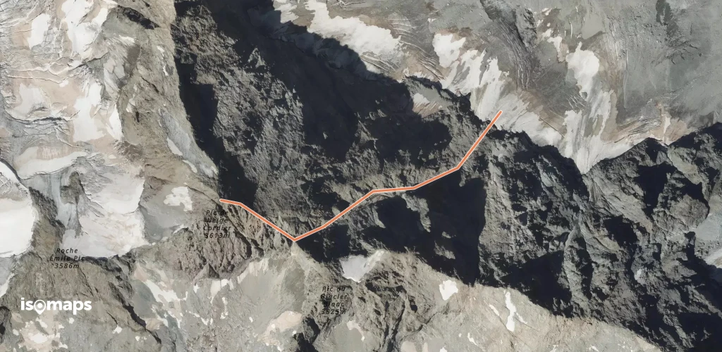 Pic de Neige Cordier - Couloir de la Brèche Cordier et Arête E