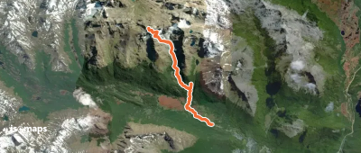 Cerro Grande : Versant SE depuis la laguna de los tempanos