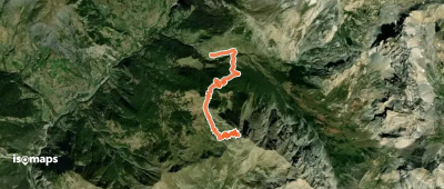 Tête de l'Eyssilloun - Face W depuis Fouillouse