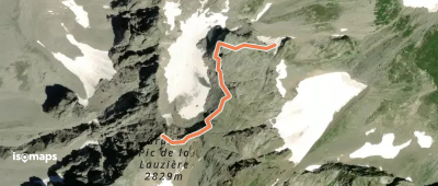 Grand Pic de la Lauzière - Face ENE de l'antécime NE et arête NE