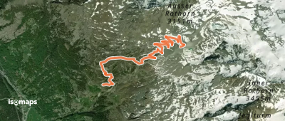 Lac Grüebe - Par la route en terre construite pour la maintenance du lac