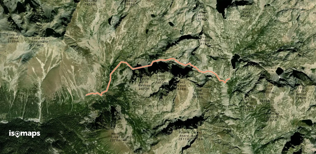 Pas du Mont Colomb - Traversée W → E, de la Madone de Fenestre au refuge de Nice