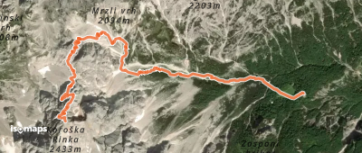 Križ (Koroška Rinka) - Arête N depuis Okrešelj