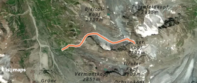 Rauher Kopf Scharte - Versant W depuis la Wiesbadenerhütte