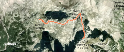 Bovški Gamsovec - Versant N, depuis Pogacnikov Dom