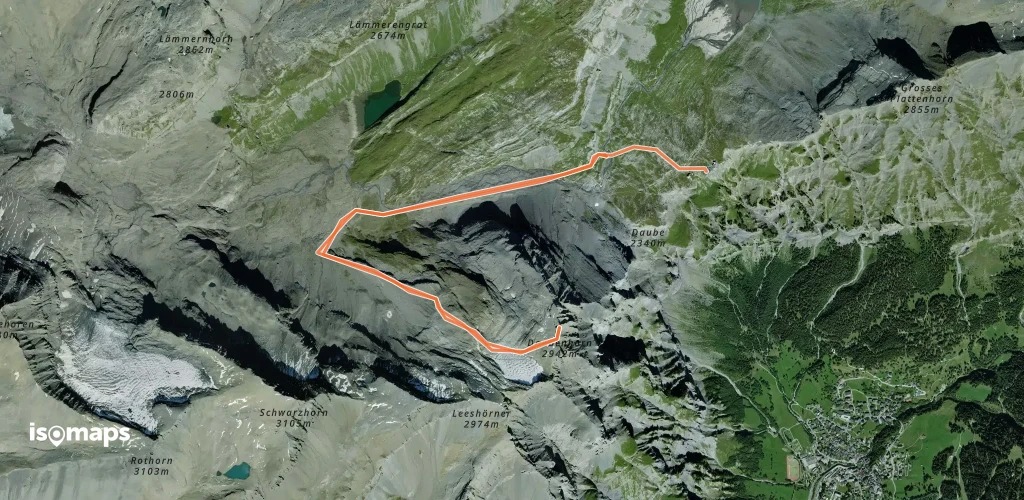 Daubenhorn - Versant NW, depuis la Gemmi
