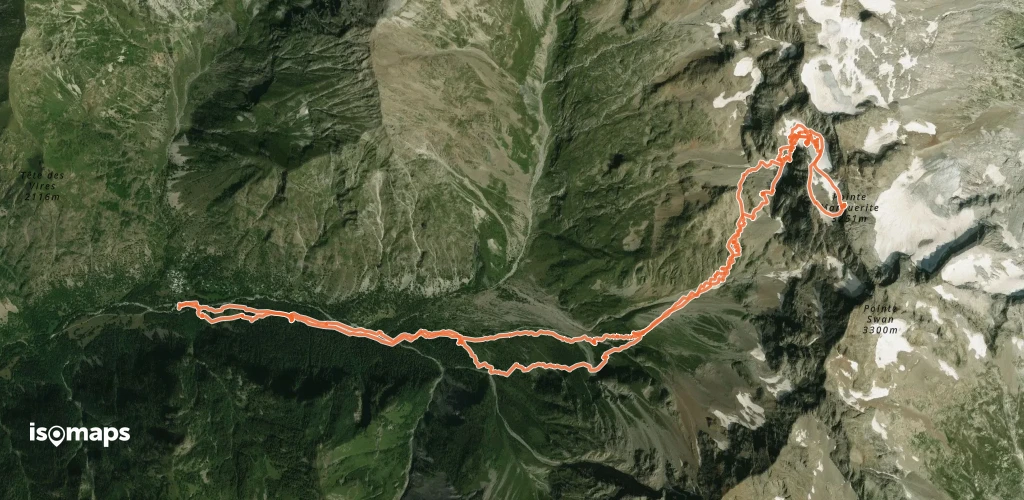 Col du Vallon de Lanchâtra - Versant W, par le Glacier Courbe