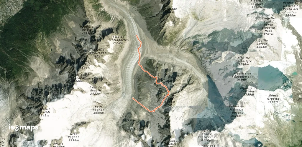 Aiguille du Tacul - Traversée couloir S / Face NW de l'épaule