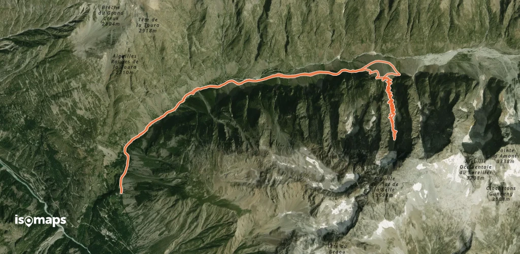 Aiguille du Plat de la Selle - Couloir N (du glacier suspendu)