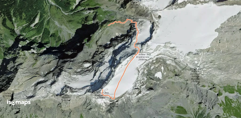 Sommet des Diablerets - Par Pierredar, glacier de Prapio, col du Dôme