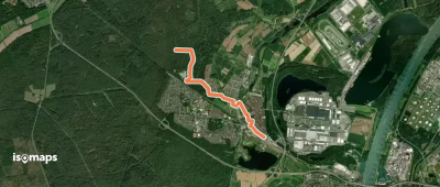 Pfälzerwald Schwarzer Punkt auf weißem Balken (Variante Wörth Nord)