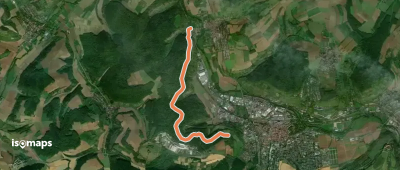 Wanderweg blaues, liegendes U