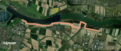 Het eiland rond, de oeverloop