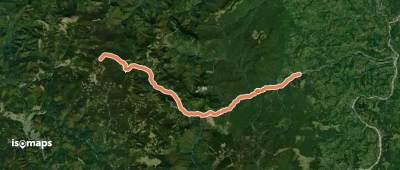 Satul Vetrești Herăstrău – Pârâul Bălosu – Golu Pietrosului – Cabanele „Giurgiu” – Valea Zabalei – Mîrdanu – Vîrful Lăcăuți (blue dot)