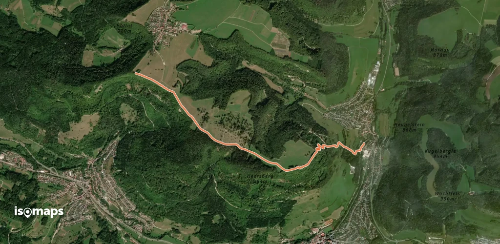 Querweg des Schwäbischen Albvereins (rote Raute)