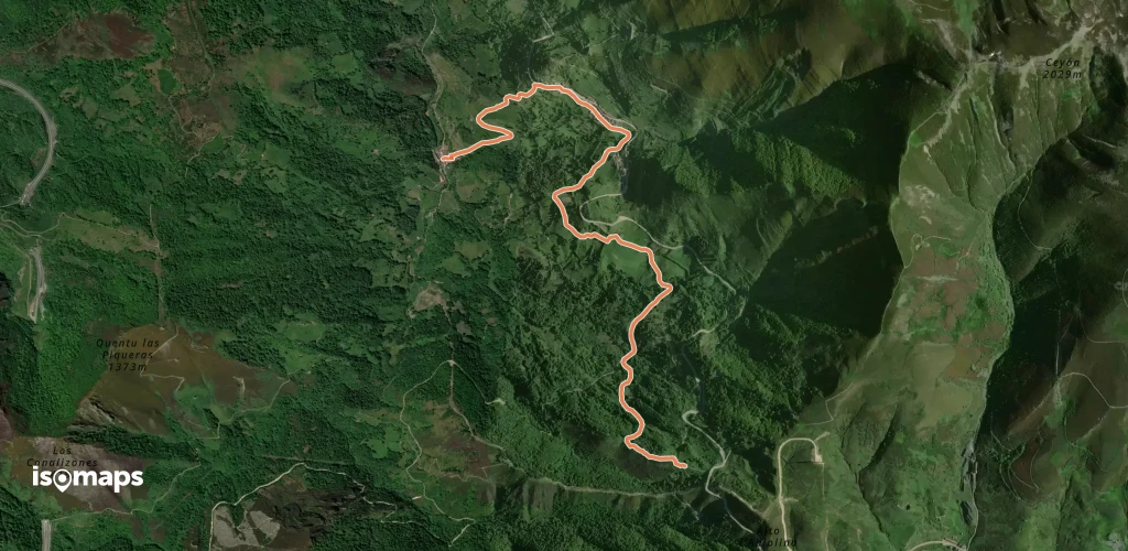 Camino del Salvador - Bifurcación por pueblo de Pajares