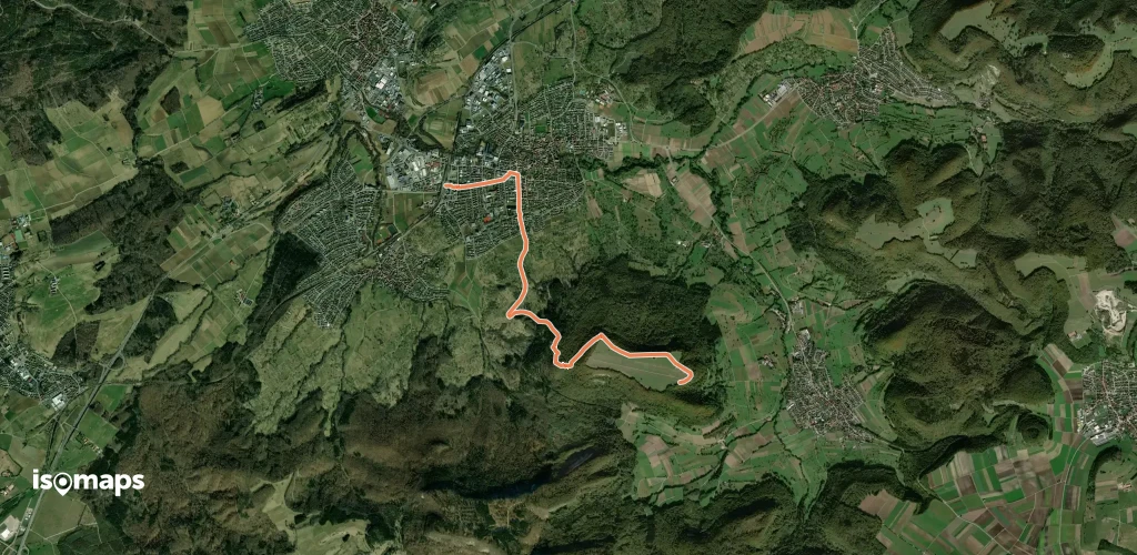 Zugangsweg - Mössingen - Weg-4 - Abzweigung von Weg 5 in Mössingen - Farrenberg Bismarckskapf - Abzweigung Ruine Andeck