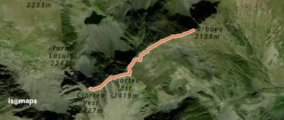 Curmătura de Vest a Gârbovei - Vf.  Ciortea Est