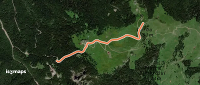 Hotel Rarău – Vf. Rarău (blue dot)