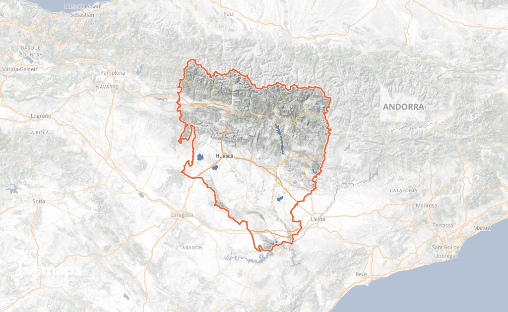 Map of Huesca